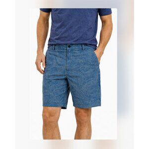 Lululemon Commission Chino Shorts Mens 33 Blue Polka Dot Flat Front Casual Pocke